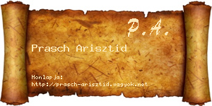 Prasch Arisztid névjegykártya